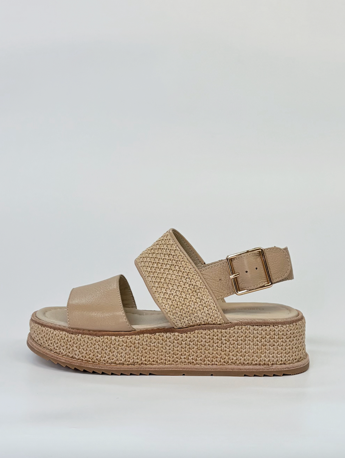Django & Juliette Vaiga Raffia Leather Platform Sandal Natural | Women's Sandals | Gretel Lane