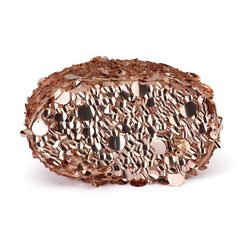 Rose Gold Sequin Clutch Bag with Handle | Gretel Lane