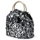 Gunmetal Sequin Top Handle Bag | Gretel Lane