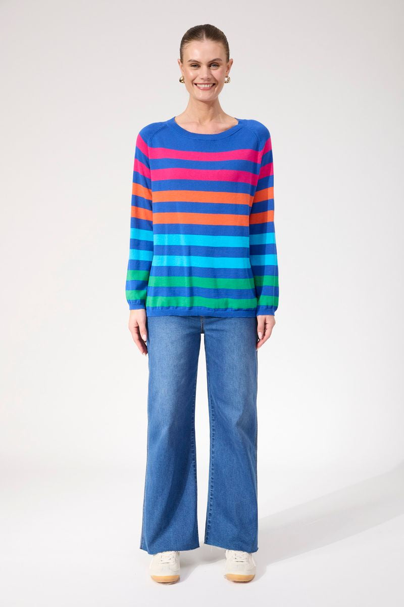 Haven Women's Cobalt Stripe Vermont Knit Jumper | Gretel Lane