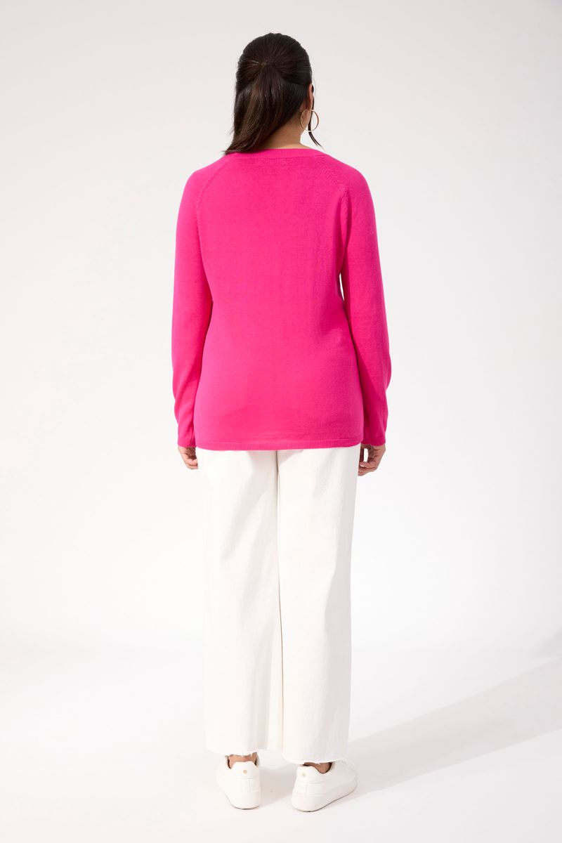 Haven Women's Hot Pink Star Knit Vermont Crew Jumper | Gretel Lane