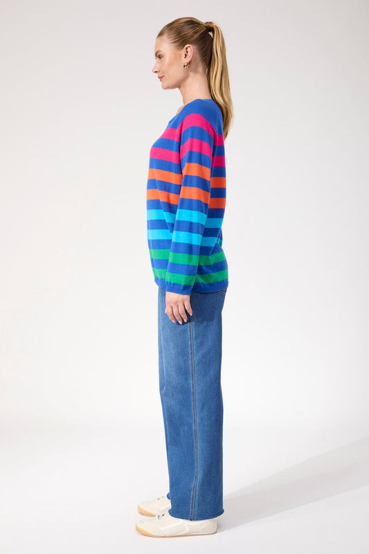 Haven Women's Cobalt Stripe Vermont Knit Jumper | Gretel Lane