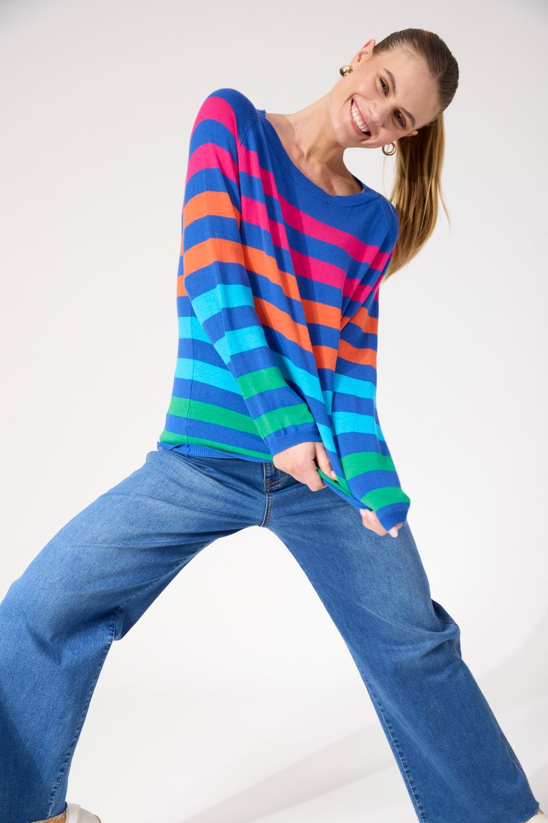 Haven Women's Cobalt Stripe Vermont Knit Jumper | Gretel Lane