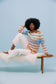 Haven Women's Pastel and Tan Stripe Vermont Knit Jumper | Gretel Lane