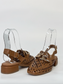 Django & Juliette Vooper Heeled Laser Cut Leather Slingback Loafer Dark Tan | Women's Footwear | Gretel Lane