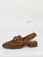Django & Juliette Vooper Heeled Laser Cut Leather Slingback Loafer Dark Tan | Women's Footwear | Gretel Lane
