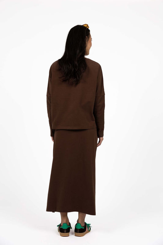 Wildfire Long Sleeve Tee (Chocolate) | Womens Tees Online | Gretel Lane