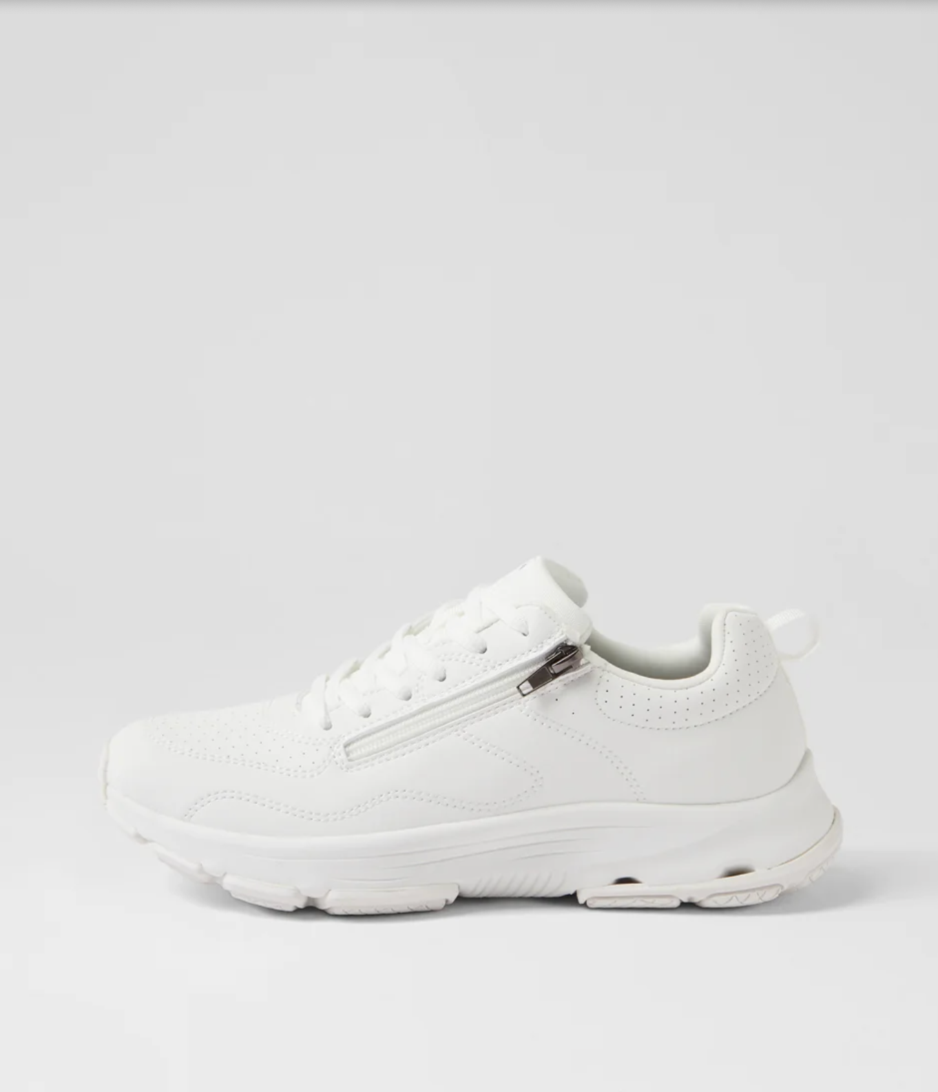 SuperSoft Women's Willin lightweight White Zip Sneaker | Gretel Lane