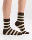 Ambra Winter Stripe Crew Sock in Coffee & Cream | Women's Socks | Gretel Lane