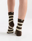 Ambra Winter Stripe Crew Sock in Coffee & Cream | Women's Socks | Gretel Lane