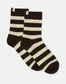 Ambra Winter Stripe Crew Sock in Coffee & Cream | Women's Socks | Gretel Lane