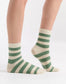 Ambra Winter Stripe Crew Sock in Fern & Cream | Women's Socks | Gretel Lane