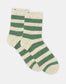 Ambra Winter Stripe Crew Sock in Fern & Cream | Women's Socks | Gretel Lane