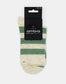 Ambra Winter Stripe Crew Sock in Fern & Cream | Women's Socks | Gretel Lane