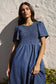 Wren SS Shirred Bodice Midi Dress (Storm Blue)