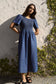 Wren SS Shirred Bodice Midi Dress (Storm Blue)