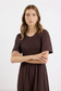 RE:UNION Wren Shirred Bodice Midi Dress Chocolate Linen Blend | Women's Dresses | Gretel Lane