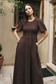 RE:UNION Wren Shirred Bodice Midi Dress Chocolate Linen Blend | Women's Dresses | Gretel Lane