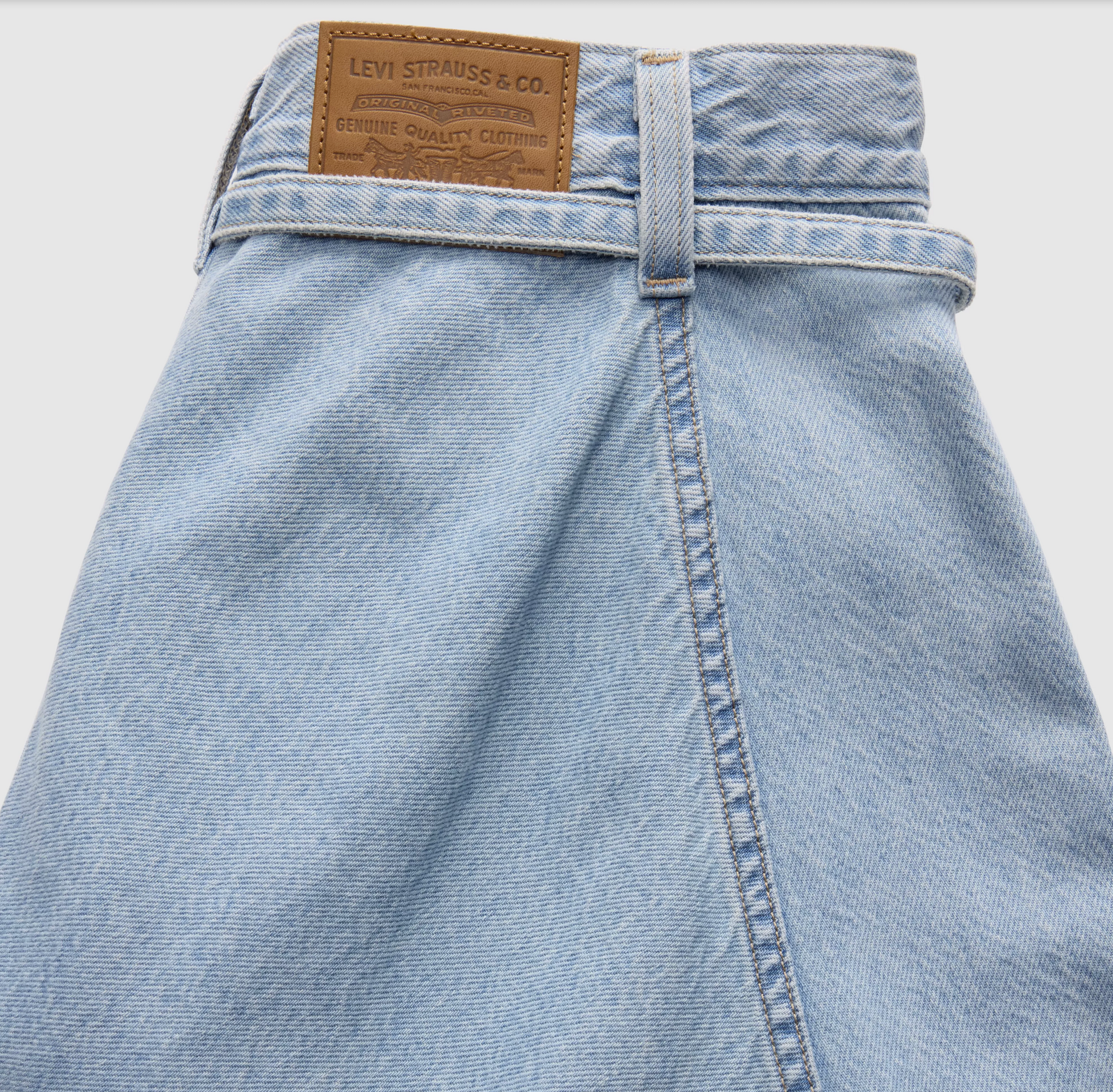 Levi Women's XL Maxi Denim Skirt in Light Blue | Gretel Lane