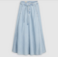 Levi Women's XL Maxi Denim Skirt in Light Blue | Gretel Lane