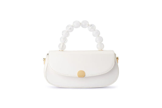 Yasmin Top Handle Clutch (White)