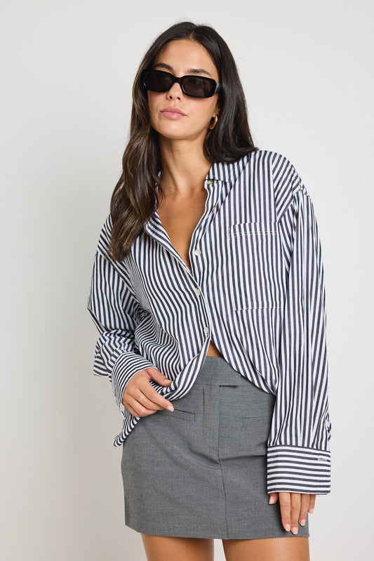 You Got This Oversized Shirt (Black Stripe)