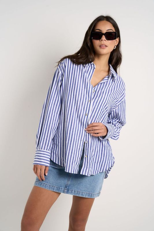 You Got This Oversized Shirt (Blue Stripe)