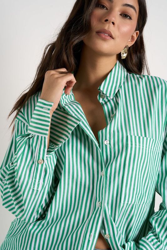 You Got This Oversized Shirt (Green Stripe)