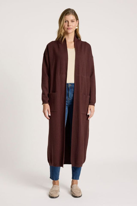 Eb & Ive Women's Knit Blend Maroon Zala Cardigan | Gretel Lane