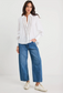By Rosa Zinnia Ramie Lace Trim Long Sleeve Shirt in White | Women's Tops | Gretel Lane