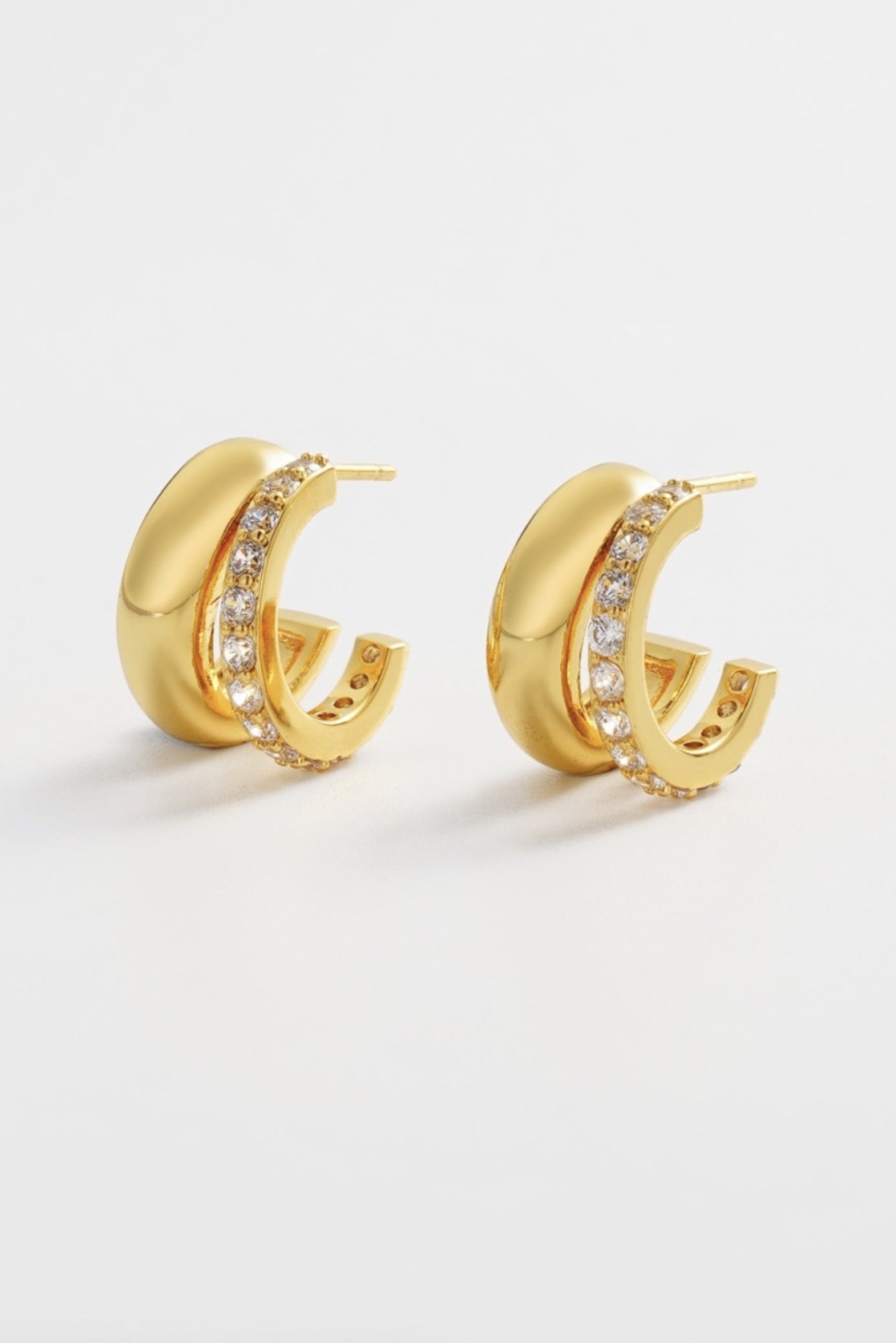 Zafino Zoe Double Crystal Hoop Earring Gold | Women's Jewellery | Gretel Lane