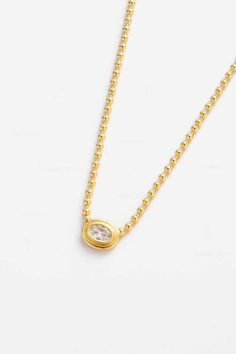 Zafino Gold Ball Chain Zoe Necklace with Crystal Pendant | Gretel Lane