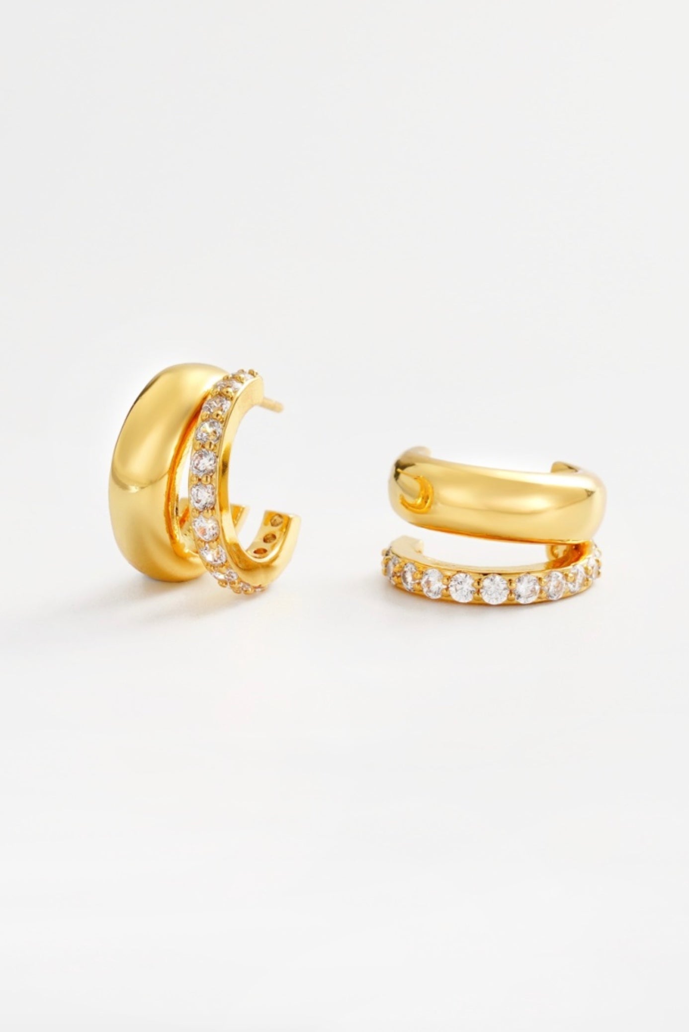 Zafino Zoe Double Crystal Hoop Earring Gold | Women's Jewellery | Gretel Lane
