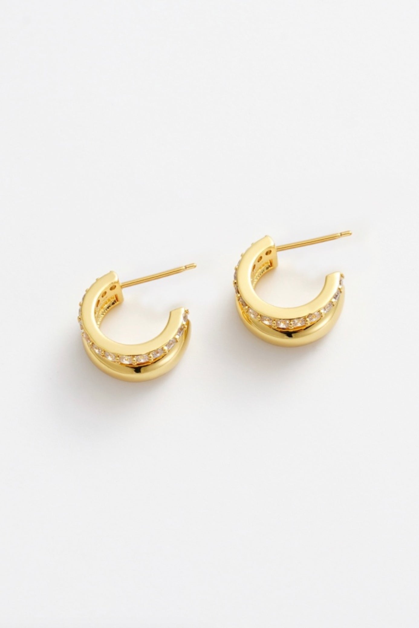 Zafino Zoe Double Crystal Hoop Earring Gold | Women's Jewellery | Gretel Lane