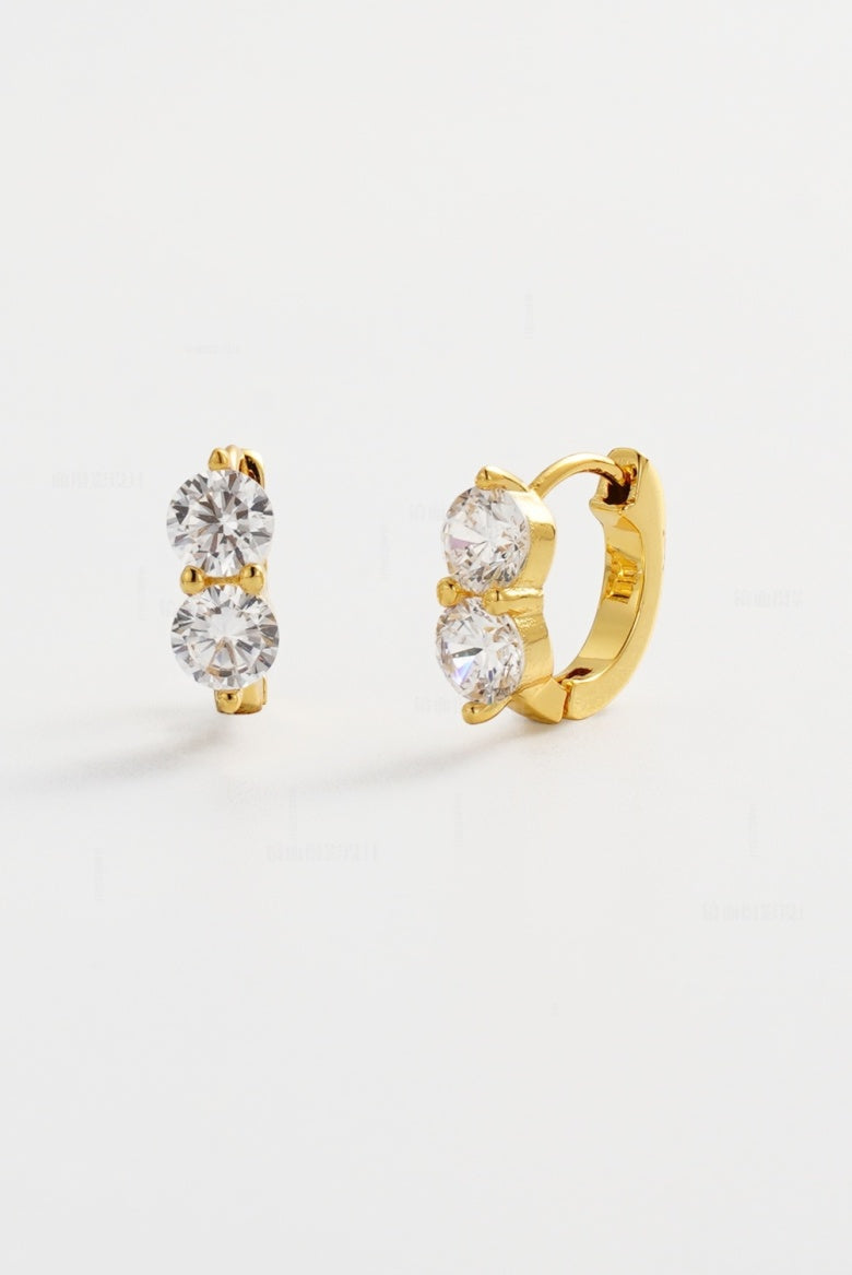 Zafino Women's Gold Zoe Crystal Huggie Earring | Gretel Lane