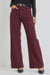 Zoey High Rise Wide Leg Jean (Burgundy)