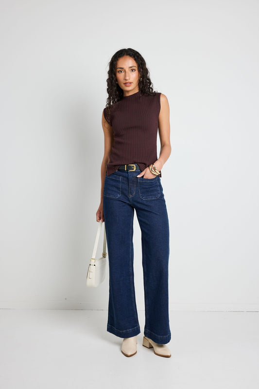 Zoey High Rise Wide Leg Jean (Indigo)