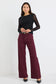 Zoey High Rise Wide Leg Jean (Burgundy)