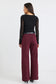 Zoey High Rise Wide Leg Jean (Burgundy)