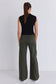 Zoey High Rise Wide Leg Jean (Dark Khaki)