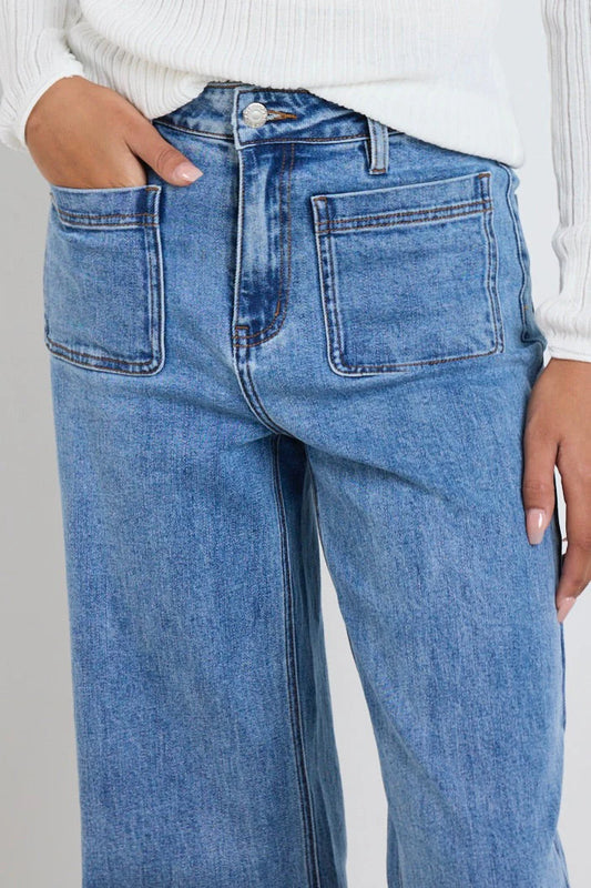 Zoey High Rise Wide Leg Jean (Signature Blue)