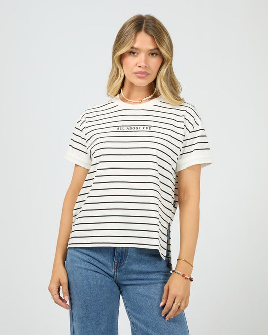 All About Eve Black White Stripe Tee | Gretel Lane