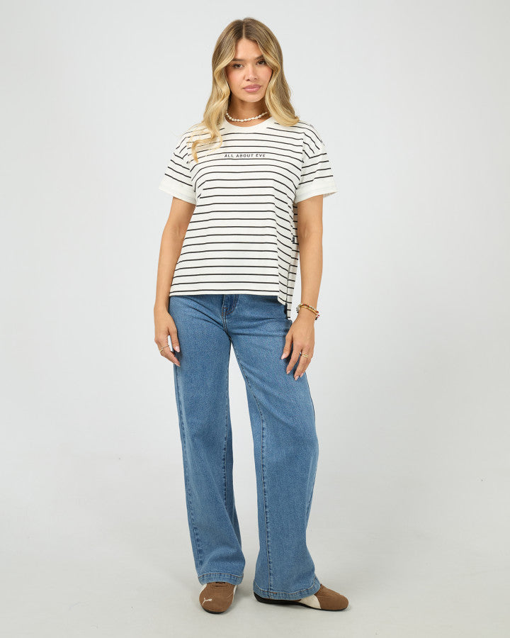 All About Eve Black White Stripe Tee | Gretel Lane