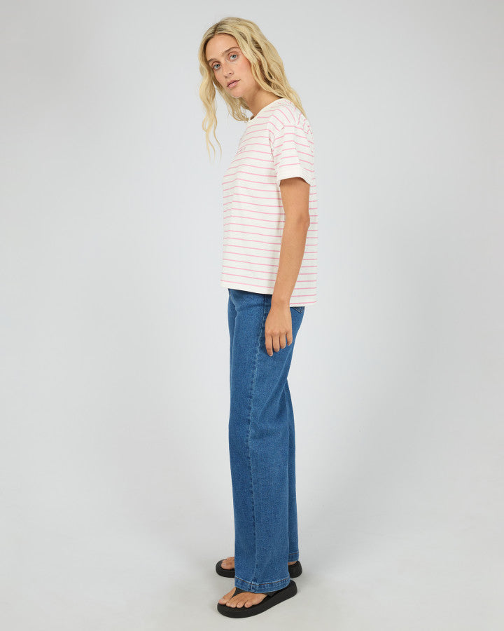All About Eve AAE Washed Cotton Tee Orchid Stripe | Women's T-shirt | Gretel Lane