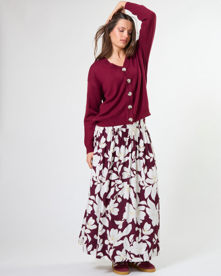 Stella + Gemma Academy Knit Cardigan in Oxblood | Women's Clothing | Gretel Lane