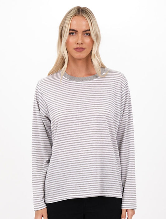 Anytime L/S Tee (Grey/White)