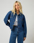 Banks Cropped Heritage Blue Denim Jacket | Gretel Lane
