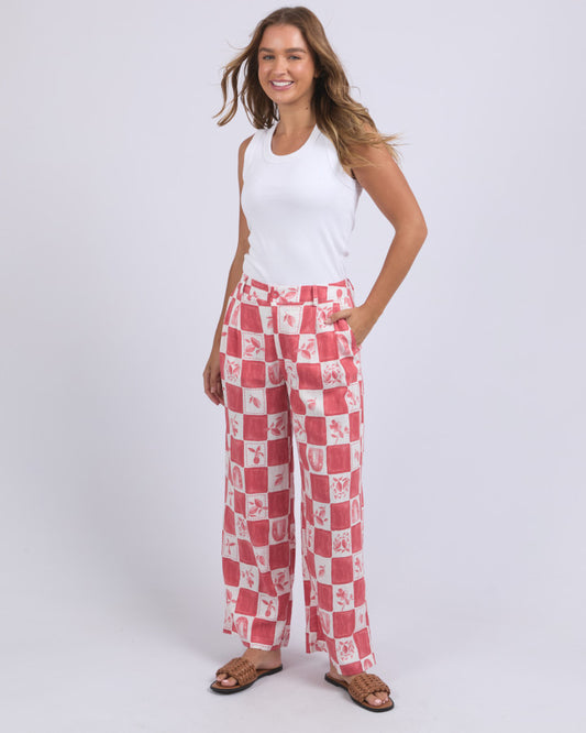 Biarittz Pant (Crimson Print)