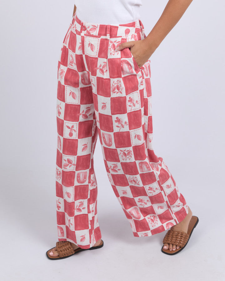 Biarittz Pant (Crimson Print)