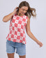 Biarittz Top (Crimson Print)
